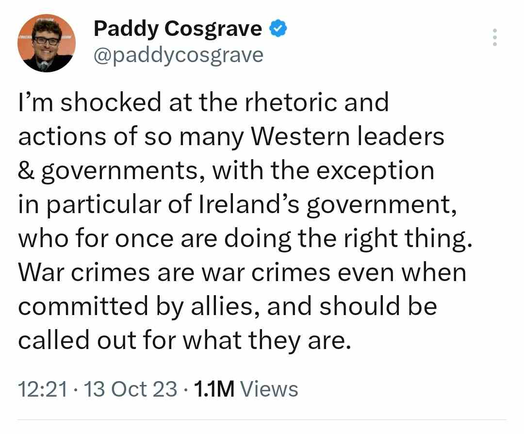 Cosgrave'nin tweet'i