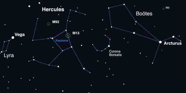 T Coronae Borealis'in beklenen yeri. 