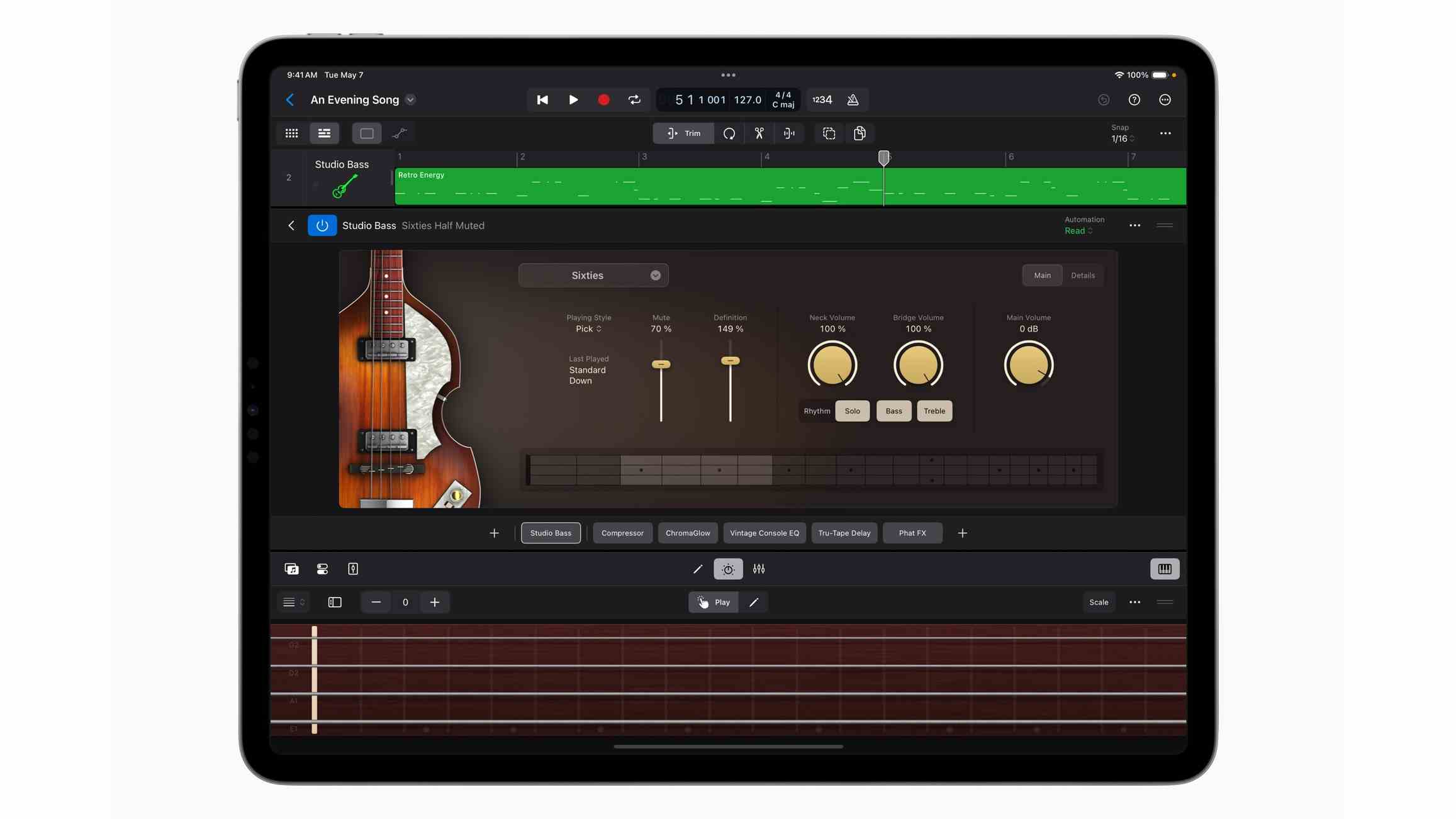 iPad 2 için Logic Pro'da Bas Session Player