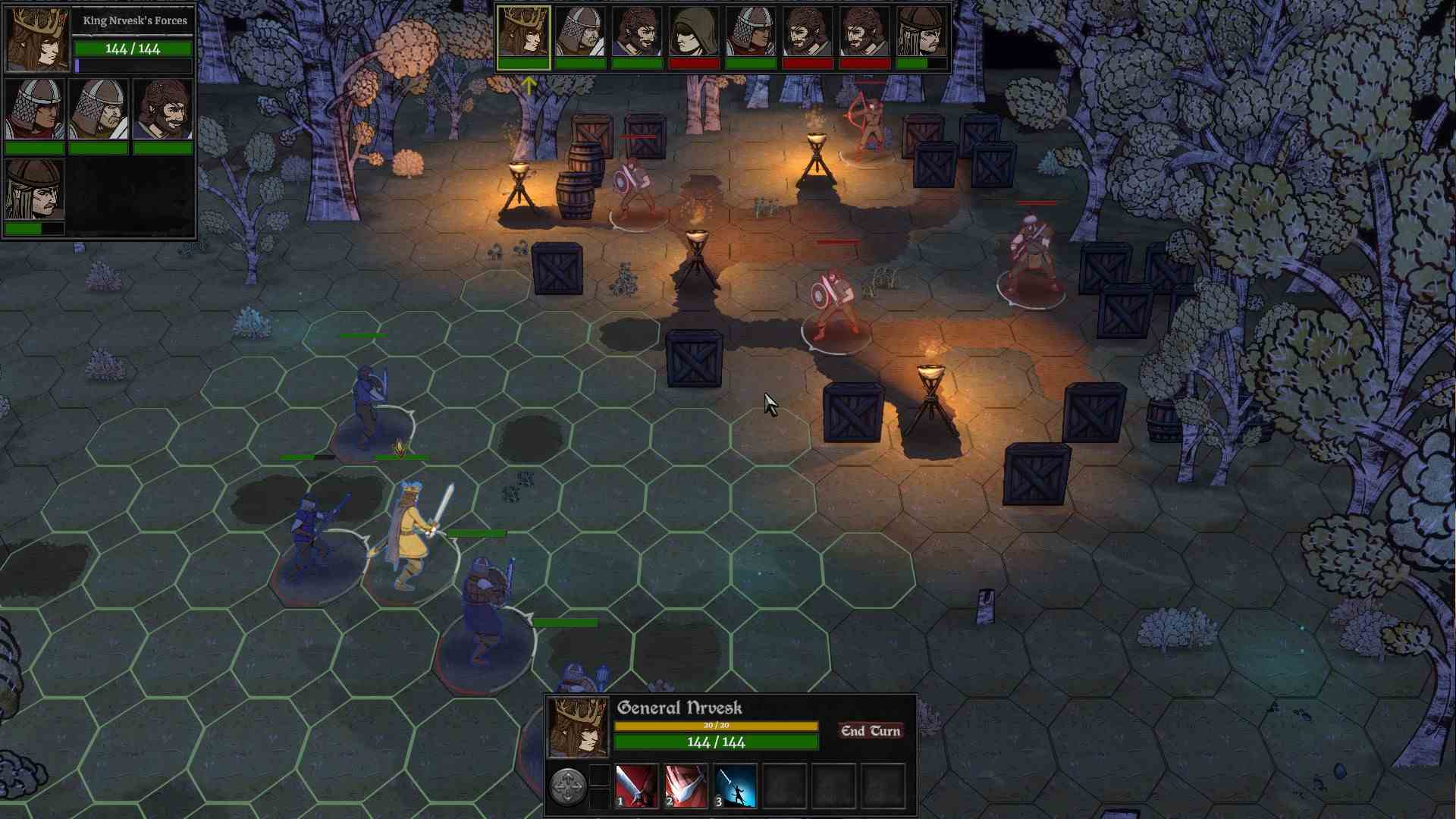 Lost in the Open - Roguelike strateji oyunundaki savaşın ekran görüntüsü.