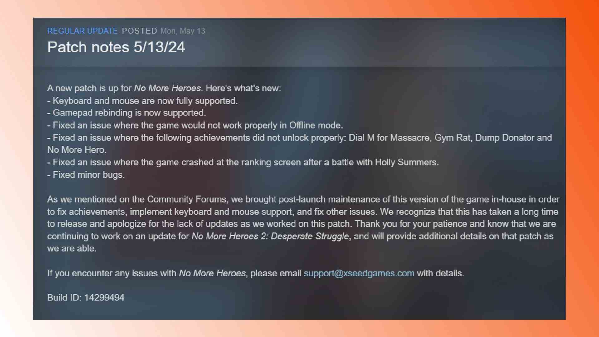 No More Heroes Steam güncellemesi: Steam aksiyon oyunu No More Heroes için yama notları