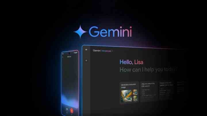 Yapay zekanın akıllı telefon ve PC'de çalıştığı Google'ın Gemini logosu.