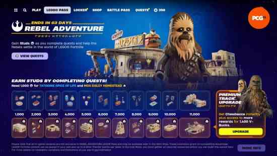 Fortnite Bölüm 5 Sezon 3 çıkış tarihi - ücretsiz Lego Chewbacca görünümüyle mevcut Lego Fortnite etkinliği savaş bileti.