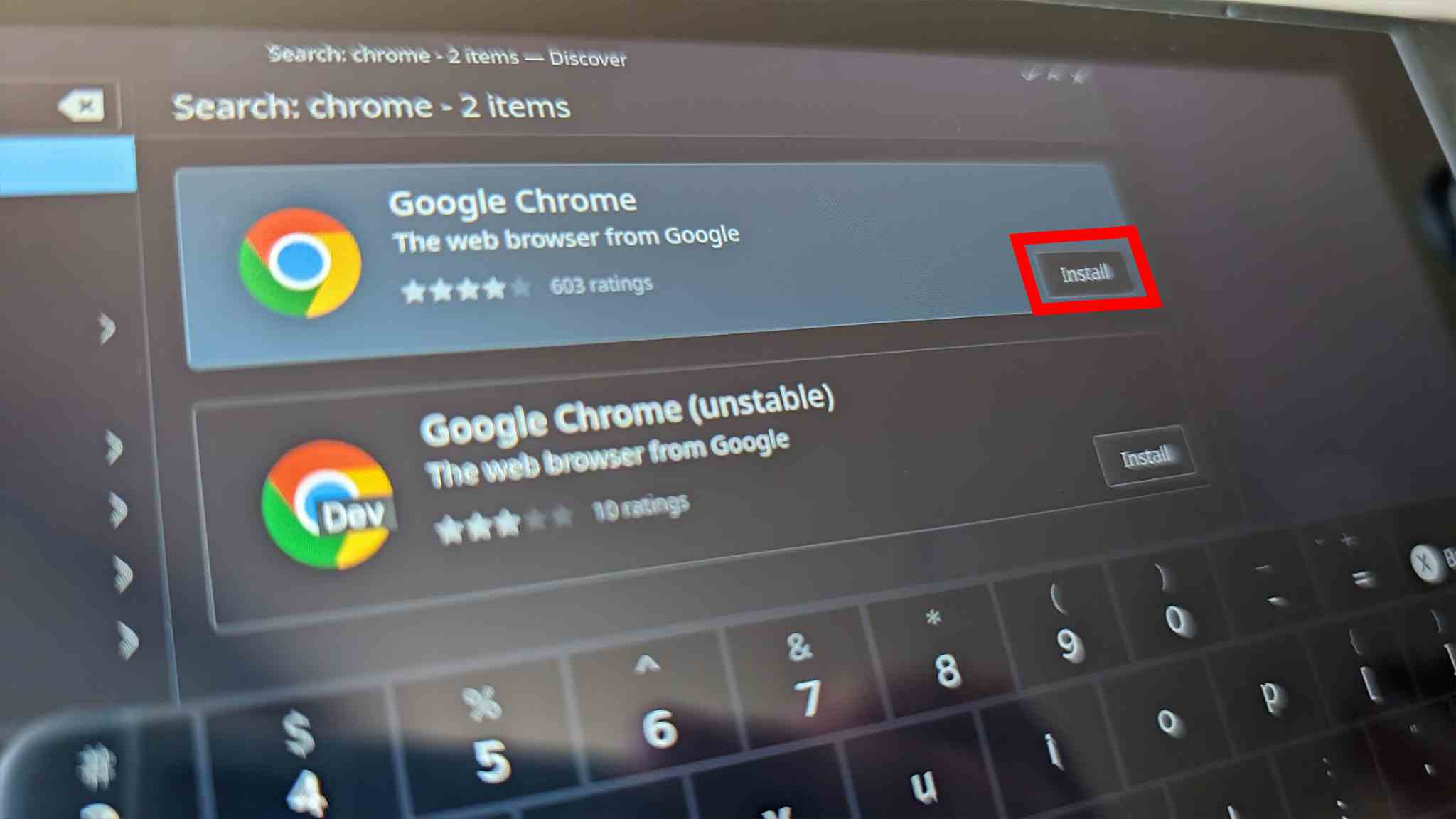 Steam Deck'te Google: Chrome'u yükleyin.