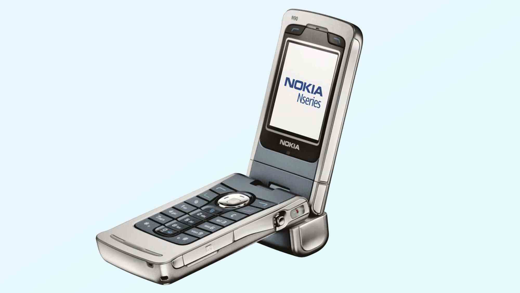 Mavi arka planda Nokia N90.