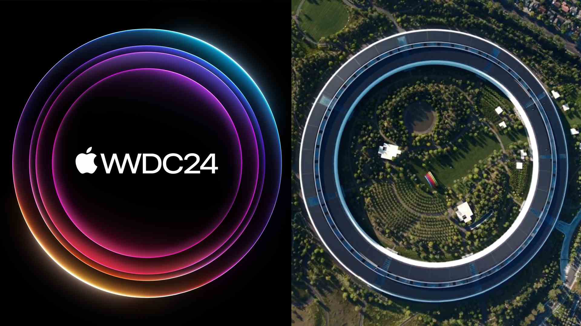 WWDC 2024 Etkinlik Logosu ve Apple Park Kampüsü
