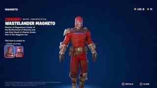 Battle Pass menüsünde seçilen Fortnite Magneto görünümü