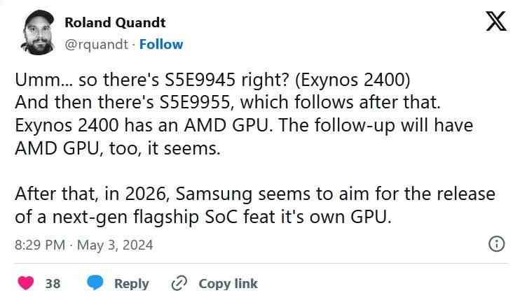 Sızıntı yapan Quandt, Samsung'un Exynos 2600 SoC'de kendi GPU'sunu kullanacağını söylüyor - Güle güle AMD?  Samsung'un Exynos 2600 SoC'den başlayarak şirket içi GPU'yu kullanmayı planladığı bildiriliyor