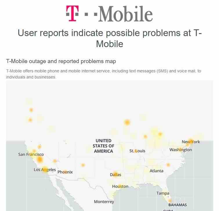 DownDetector'a göre T-Mobile sorunlar yaşıyor olabilir - iMessage platformu bu öğleden sonra kullanımdan kalkarken T-Mobile arıza belirtileri gösteriyor