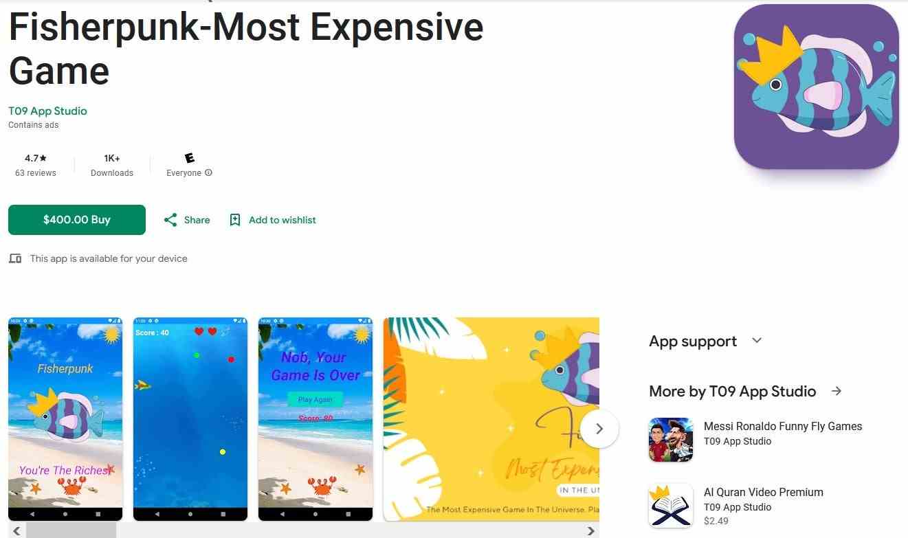 Play Store'daki en pahalı oyun FisherPunk oldu - Google, 8 yılı aşkın süredir ilk kez Play Store'daki bir uygulamanın maksimum fiyatını artırdı