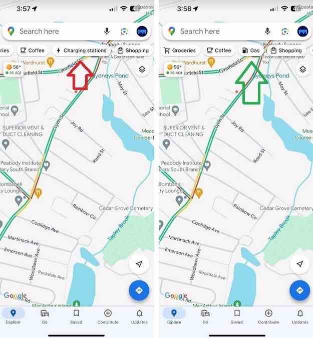 Google Haritalar'ı ayarladığınız motor türüne bağlı olarak, size hızlı Şarj veya Benzin istasyonu konumlarını veren bir filtreye sahip olabilirsiniz - Google Haritalar, Elektrikli Araçlar için şarj istasyonlarını bulmayı hızlı ve kolay hale getirir