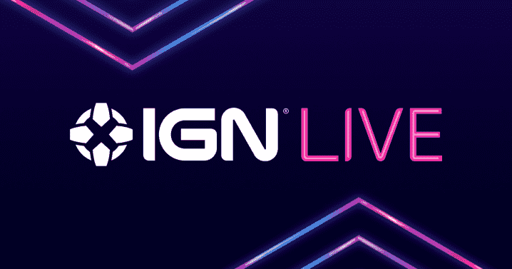 Mor bir arka planda IGN Live logosu görünüyor.