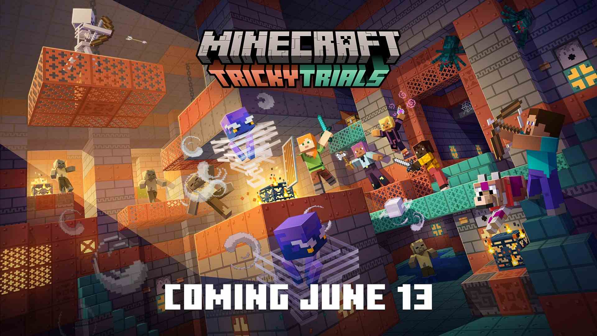 Minecraft 1.21 'Zor Denemeler' güncelleme çıkış tarihi duyurusunun görüntüsü.